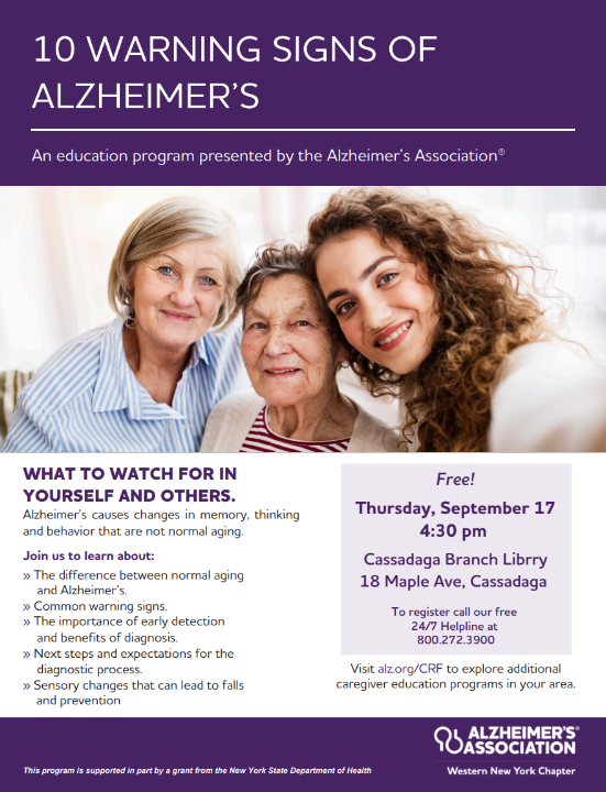 Alzheimer's class Flyer