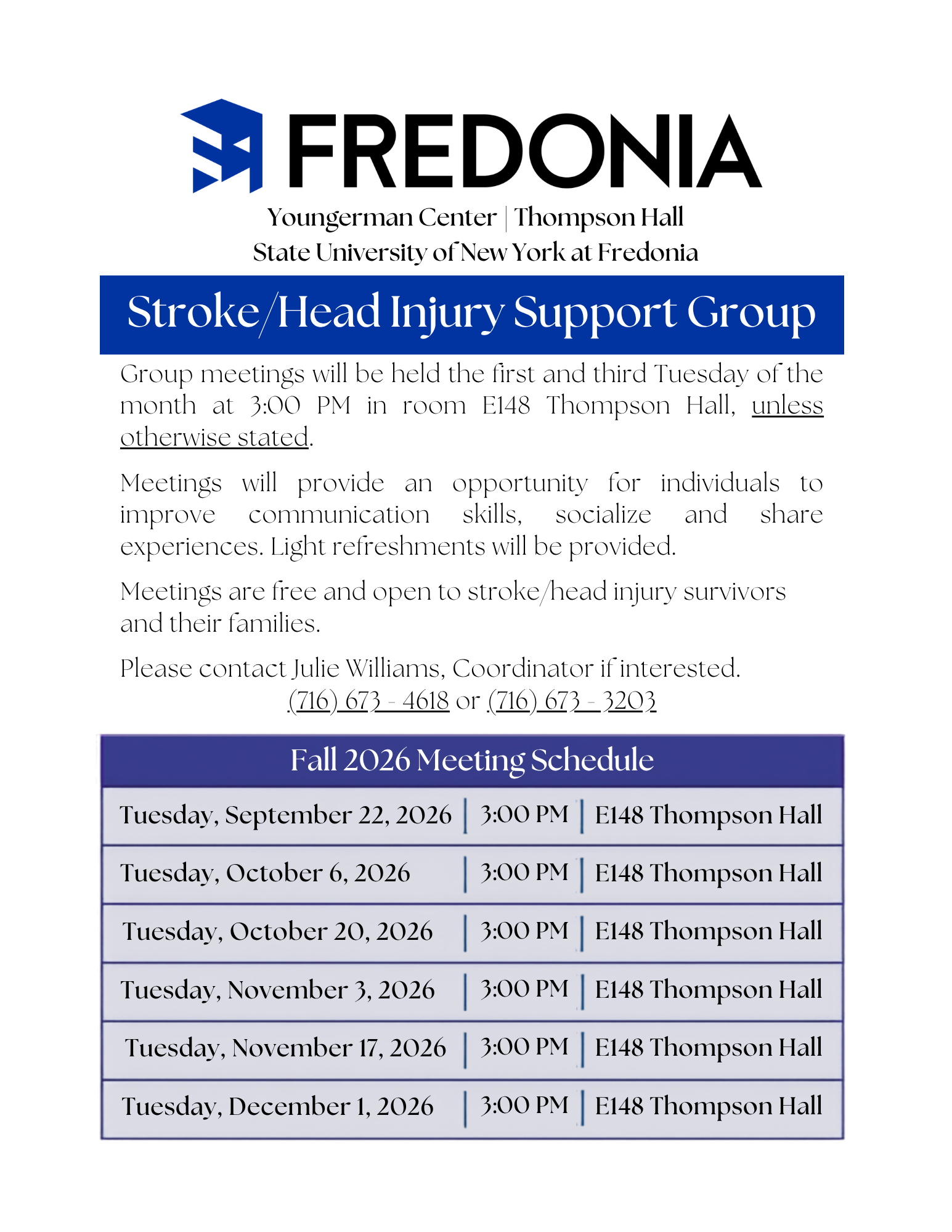 Fredonia Stroke and Head Injury Support Group