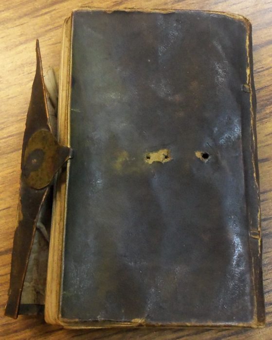 (This small leather-bound journal, kept by Eliakim Garfield in 1775, is part of the Fenton History Center's permanent collection. It contains a same-day account of the outbreak of the Revolutionary War.) While Garfield did not witness the fighting himself, he recorded news of the event on the very day it occurred—April 19, 1775—likely hearing it from a rider or messenger in the region’s well-developed patriot communication network. His entry reads: “This Day April ye 19th 1775 the Kings troops Come to Concord and being their maid very unwelcom Returned home with greate speade and much Loss.”