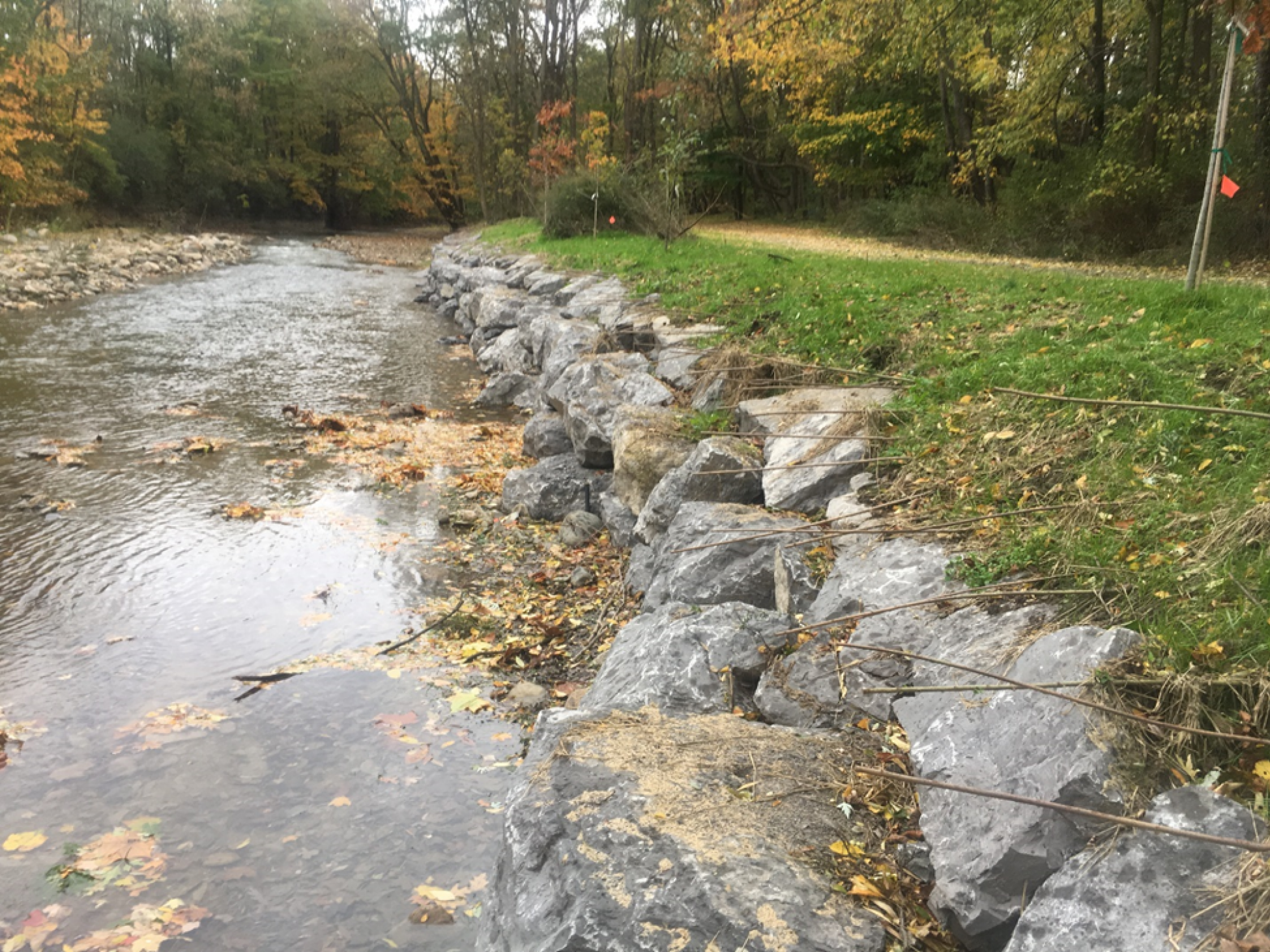 A streambank restoration project on Candaway Creek