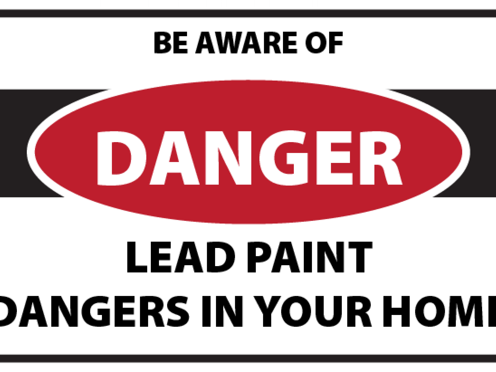 Pictured is a warning about lead paint