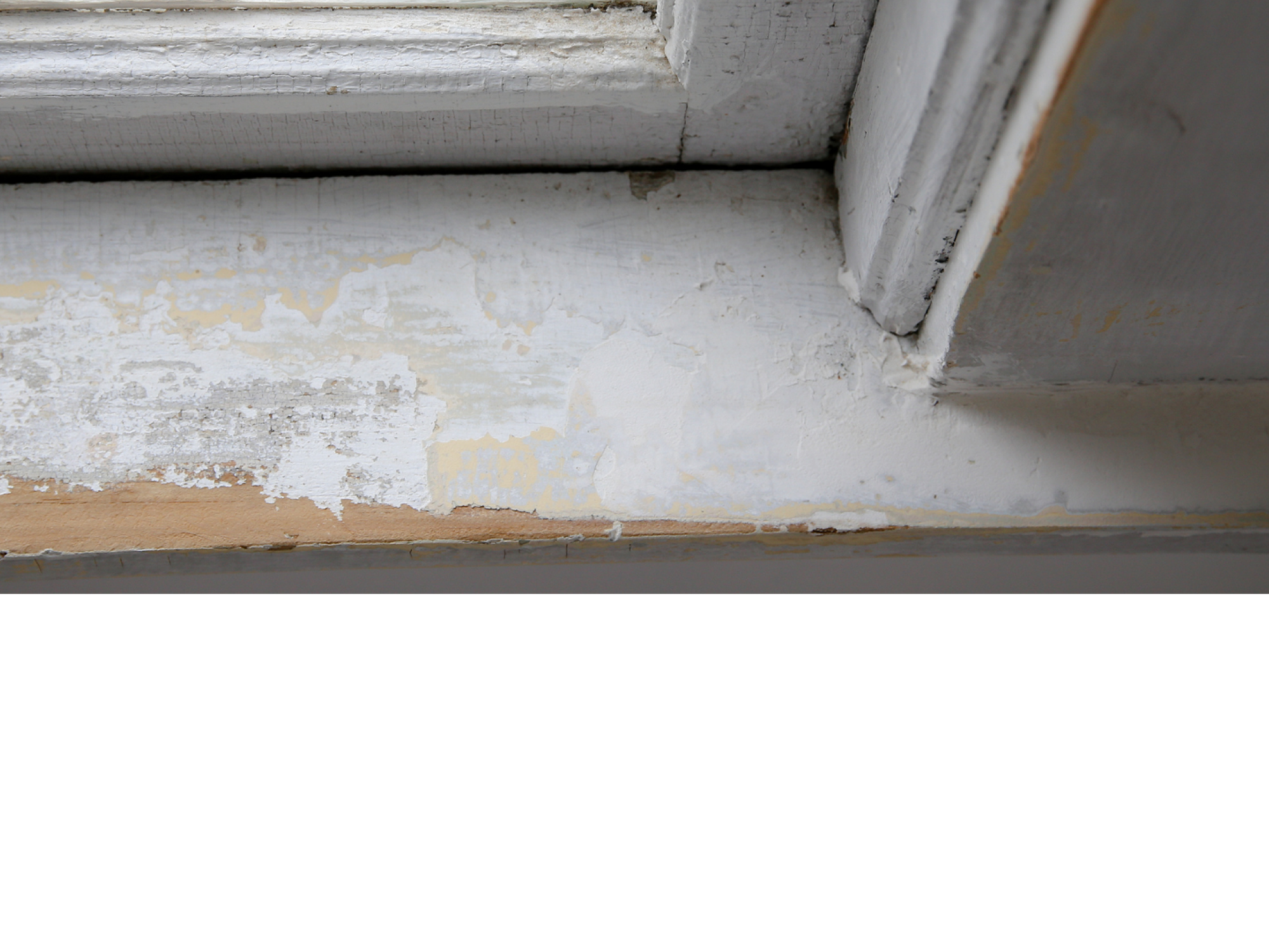 Windowsill with chipping paint 