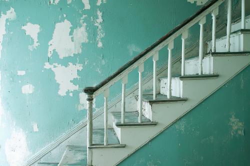 Deteriorated Staircase Wall Paint