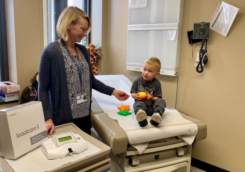 Chautauqua County Health Department Public Health Nurse conducting a child lead screening